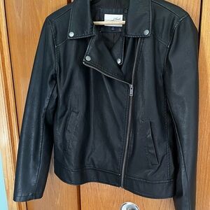 Women's Black Faux Leather Jacket